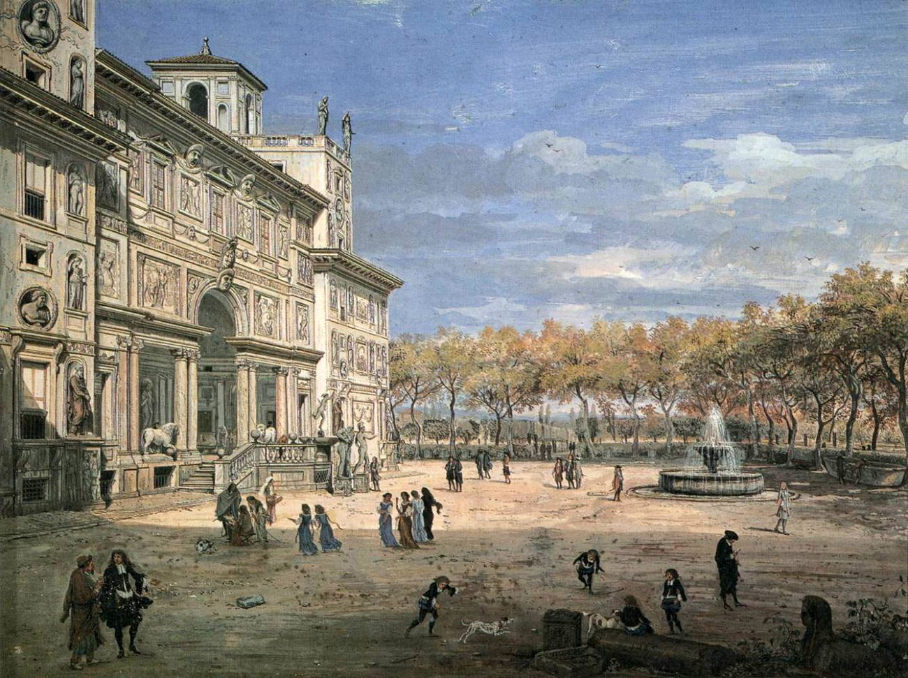 the villa medici and garden in rome